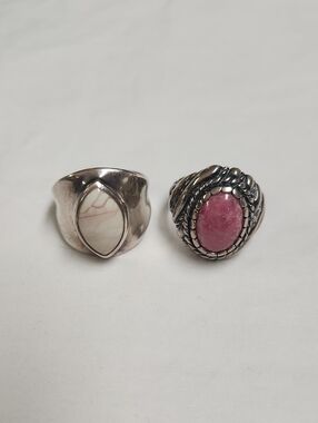CAROLYN POLLACK Size 8 RINGS 925 Lot Of 2